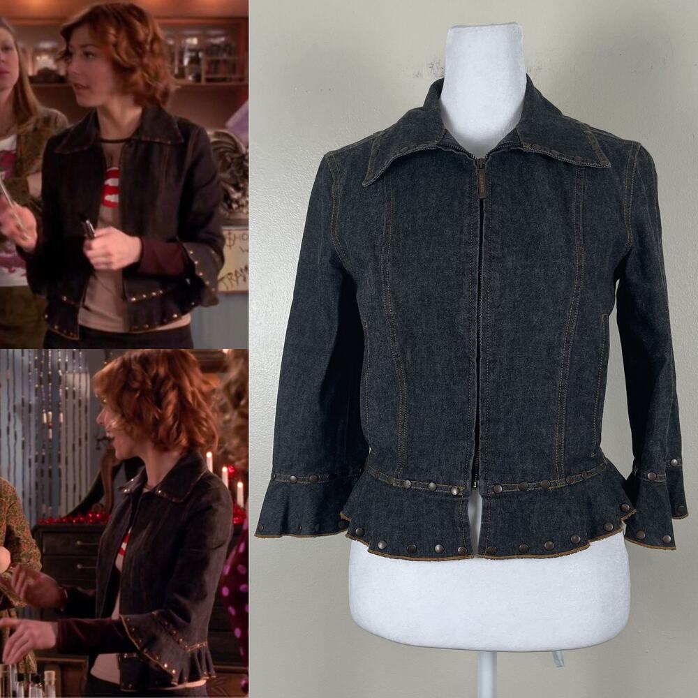 Rare Vintage Dark Denim Studded Jacket ASO Willow Rosenberg BtVS Y2K